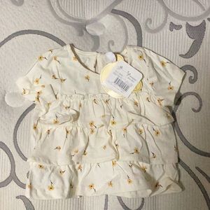 NWT Girls Flower Shirt 3-6m